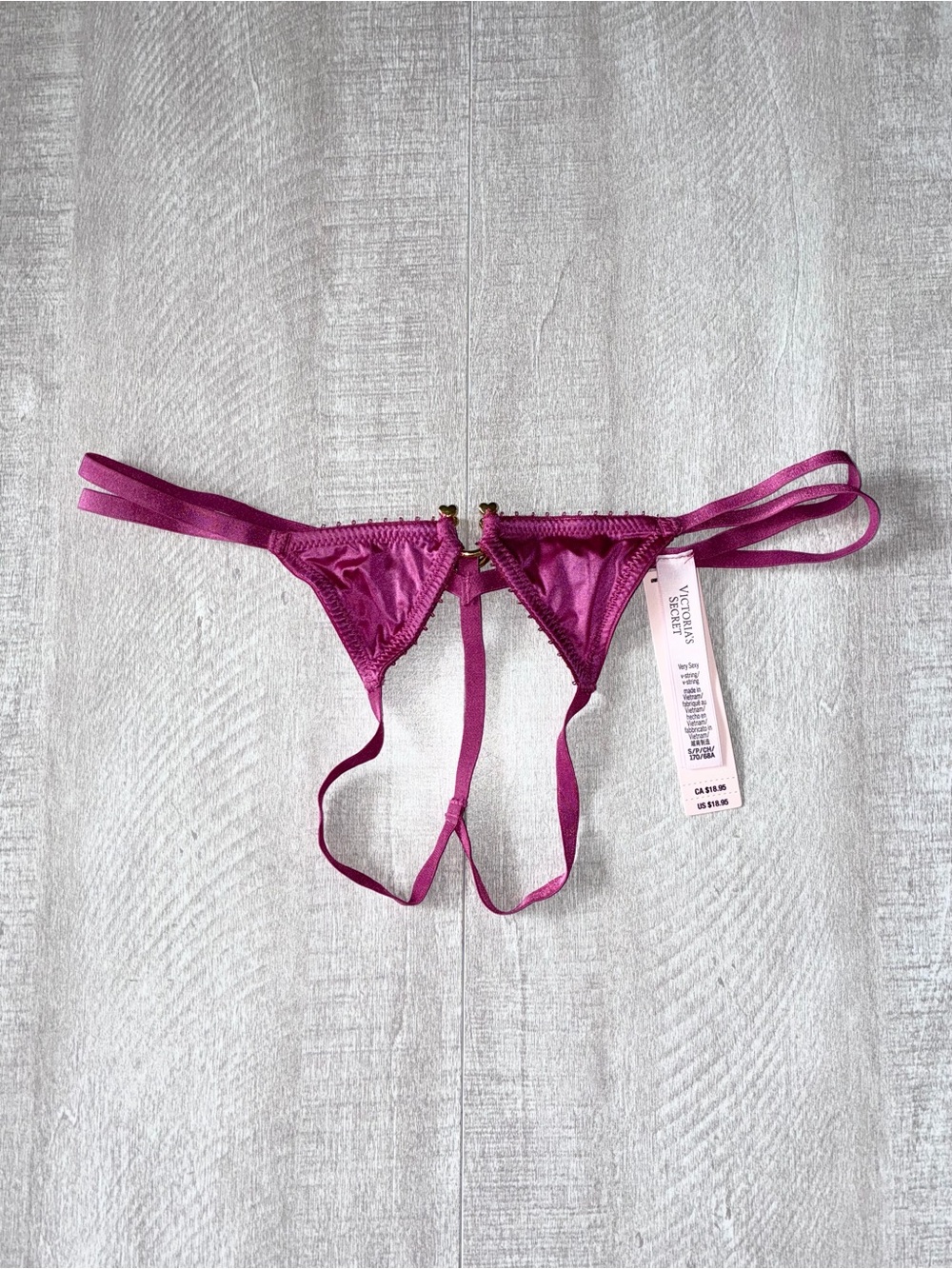 Victoria’s Secret Crotchless Strappy Ring Knickers G String Small
